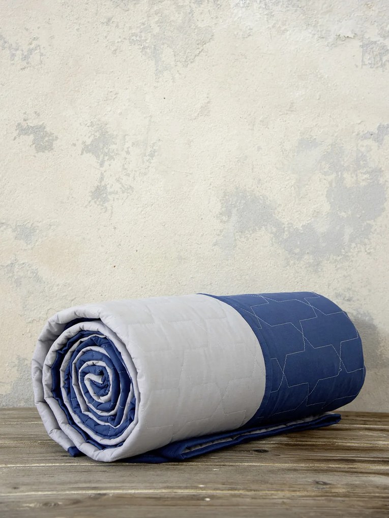 ΥΠΕΡΔΙΠΛΟ ΚΟΥΒΕΡΤΟΡΙΟ 220x240cm NIMA - DEPLOY NAVY BLUE/EARTH GRAY