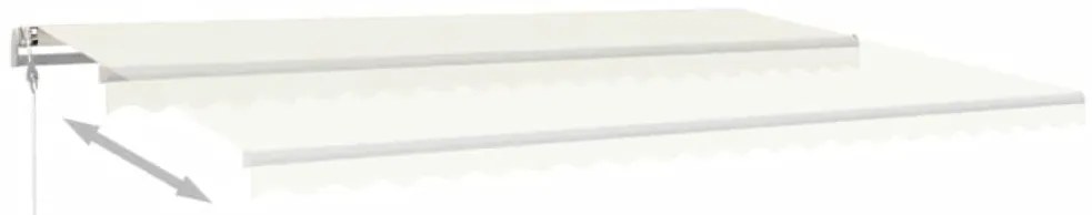 vidaXL Τέντα Αυτόματη με LED & Αισθητήρα Ανέμου Κρεμ 500x350 εκ.
