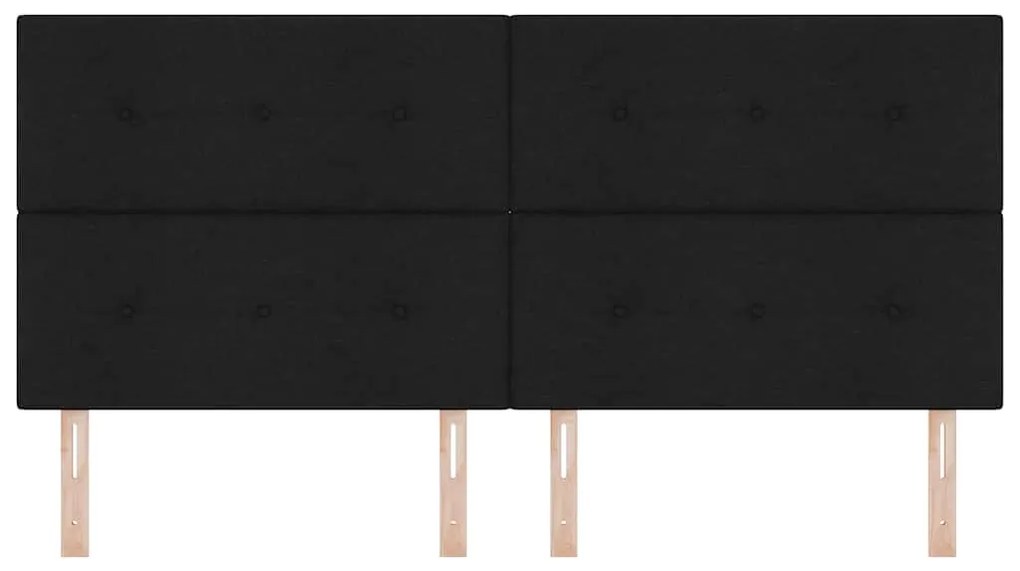 vidaXL LED Κεφαλάρι με φώτα λωρίδας LED Μαύρο 200 cm ύφασμα