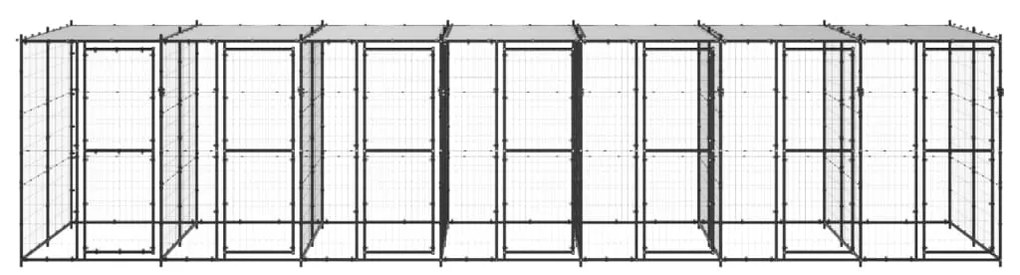 vidaXL Κλουβί Σκύλου Εξωτ. Χώρου με Στέγαστρο 16,94 μ² από Ατσάλι