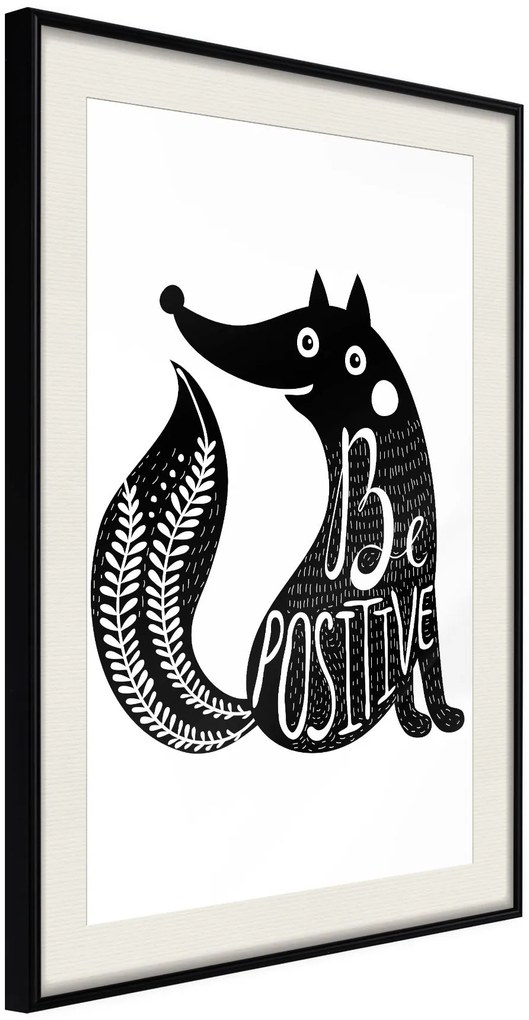 Αφίσα - Positive Fox - 20x30 - Μαύρο - Με πασπαρτού