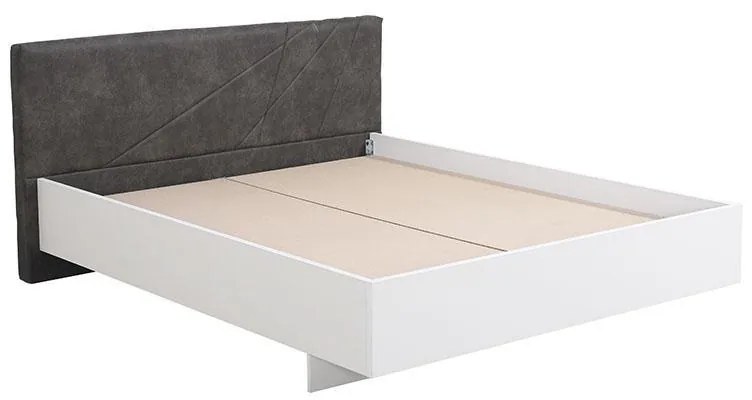Ξύλινο Κρεβάτι Ksanti 160 Λευκό - Γκρί Ύφασμα 160*200 εκ. 177.5x211.5x94 εκ.