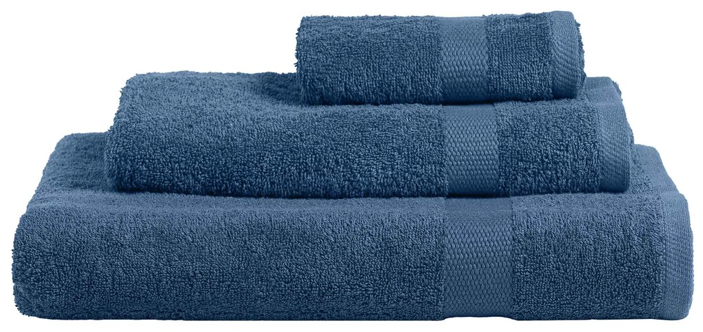 Πετσέτα FROVA DENIM BLUE Μπλε Σετ πετσέτες 3 τεμαχίων (30 x 50 + 50 x 90 + 80 x 150 εκ.) MADI