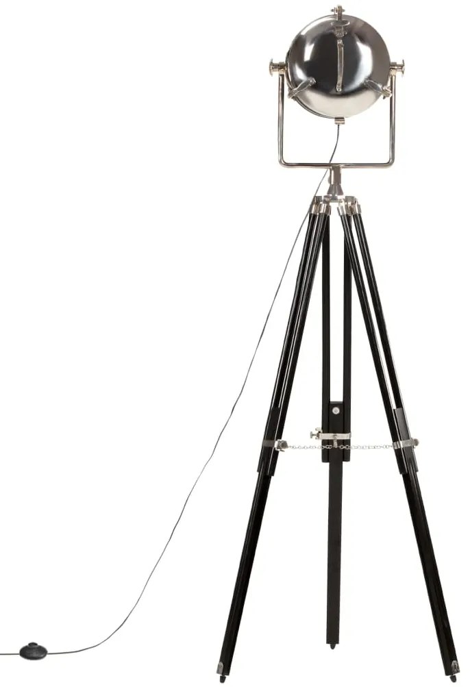 vidaXL Φωτιστικό Δαπέδου Προβολέας Τρίποδο Μαύρο 171 εκ. Ξύλο Μάνγκο
