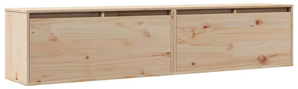 vidaXL Ντουλάπια Τοίχου 2 τεμ. 80 x 30 x 35 εκ. από Μασίφ Ξύλο Πεύκου