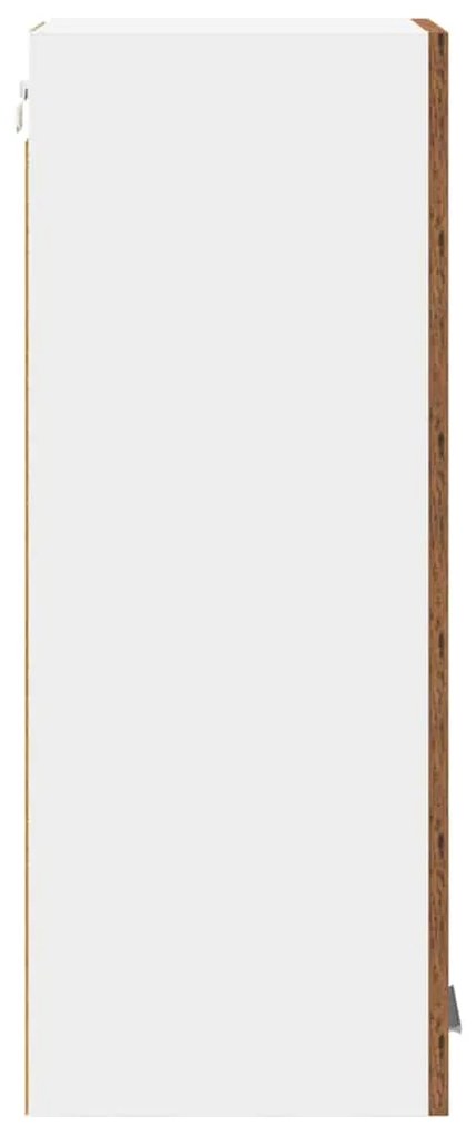 vidaXL Κρεμαστό ντουλάπι Riga Παλαιό Ξύλο και Λευκό 30 x 31 x 80 εκ.