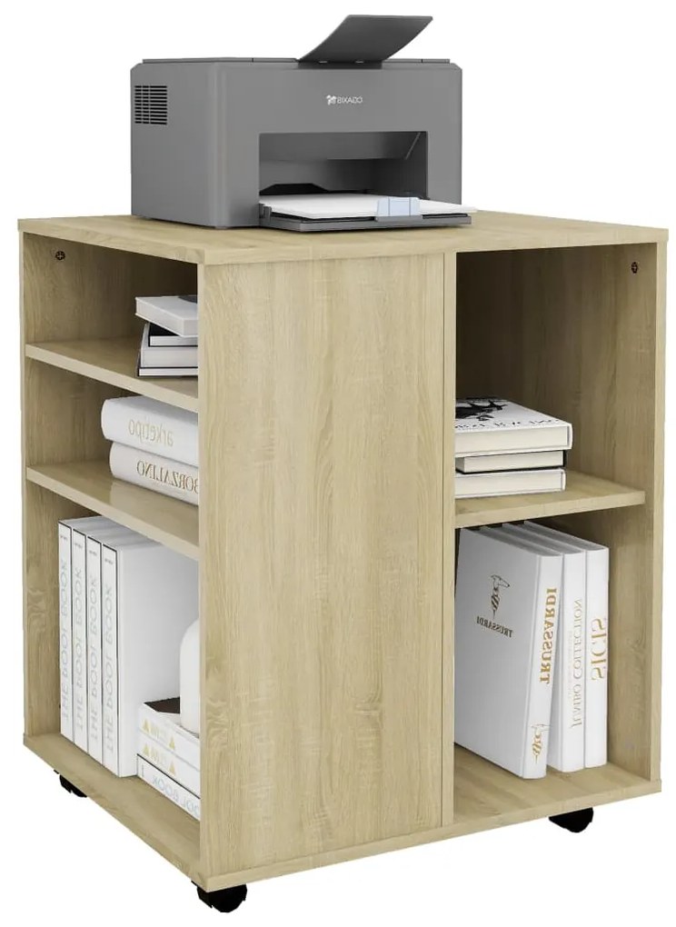 vidaXL Ντουλάπι Τροχήλατο Sonoma Δρυς 60x53x72 εκ. Επεξ. Ξύλο