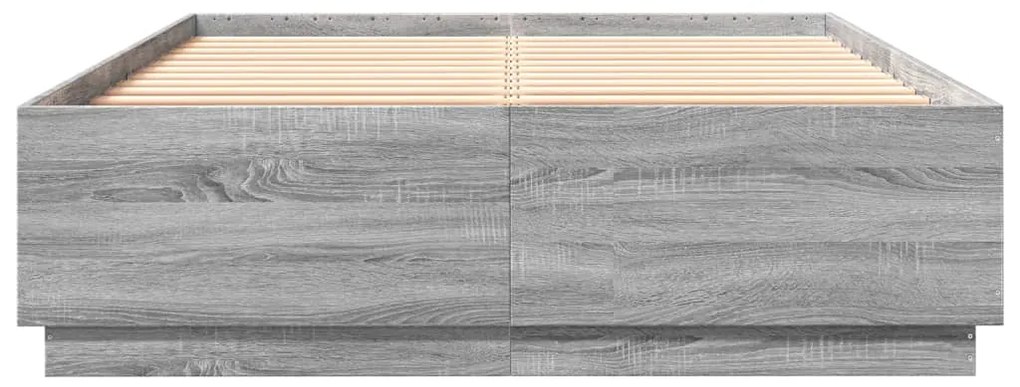 Πλαίσιο Κρεβατιού με Φώτα LED Γκρι sonoma 140x200εκ. Επεξ. Ξύλο 3209616