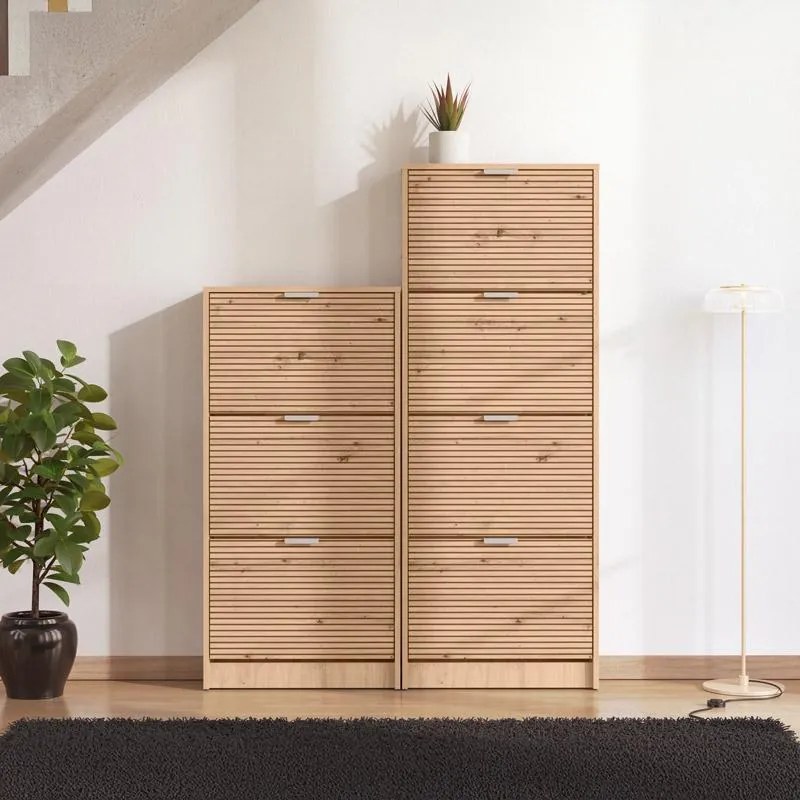 Παπουτσοθήκη Base 13 Artisan Oak με Μαύρες Γραμμές 58x18x119εκ. 58x18x119 εκ.