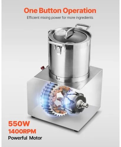 VEVOR Food Processor &amp; Vegetable Chopper 4L Food-Grade Stainless Steel Blender