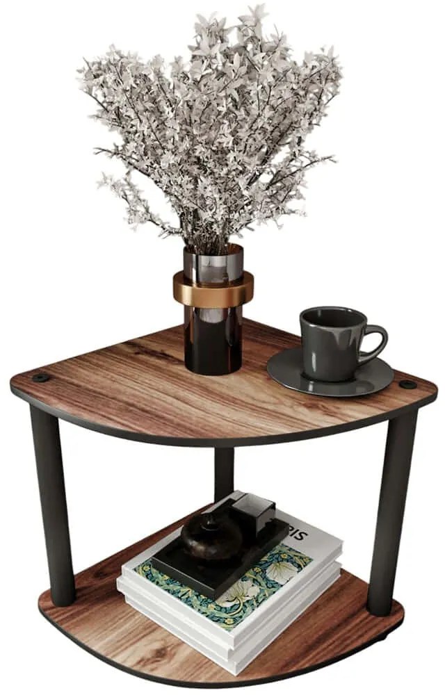 Τραπεζάκι Βοηθητικό Γωνιακό 282PTR1569 34x34x38cm Walnut