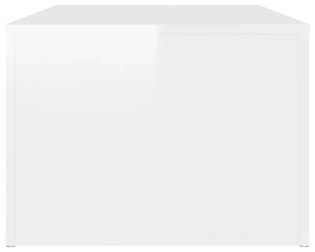 Τραπεζάκι Σαλονιού Γυαλ. Λευκό 100x50x36 εκ. Επεξεργ. Ξύλο - Λευκό