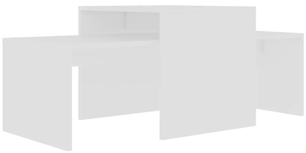 vidaXL Σετ Τραπεζάκια Σαλονιού Λευκά 100 x 48 x 40 εκ. από Επεξ. Ξύλο