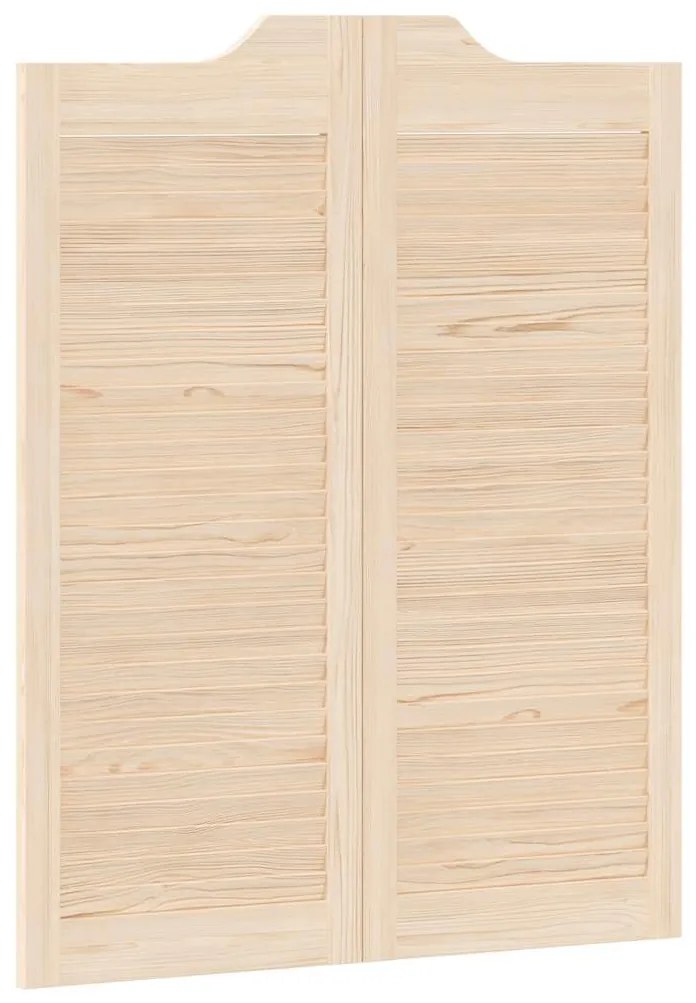 SWING DOORS LOUVRED DESIGN 2-PAIR 100X80 CM ΜΑΣΙΦ ΞΥΛΟ ΠΕΥΚΟ 4107129