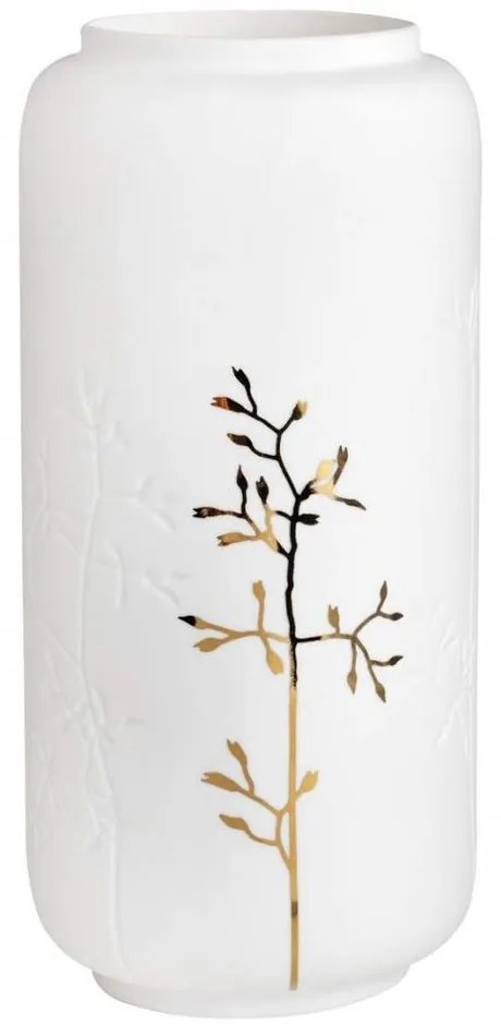 Βάζo Πορσελάνινο Gold Twing RD0015169 10,5x21,5cm White-Gold Raeder Πορσελάνη,Γυαλί