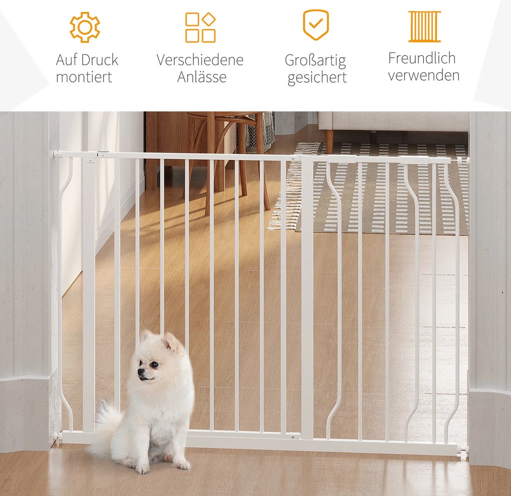 PawHut Παιχνίδι πόρτας, Σύστημα σύσφιξης, Ρυθμιζόμενο μήκος, Χάλυβας/ABS, 75-115 x 76cm, Λευκό