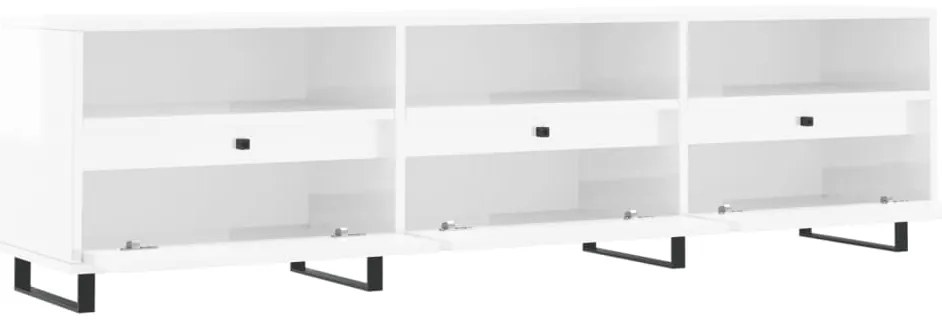 vidaXL Έπιπλο Τηλεόρασης Γυαλ. Λευκό 150x30x44,5 εκ Επεξεργασμένο Ξύλο