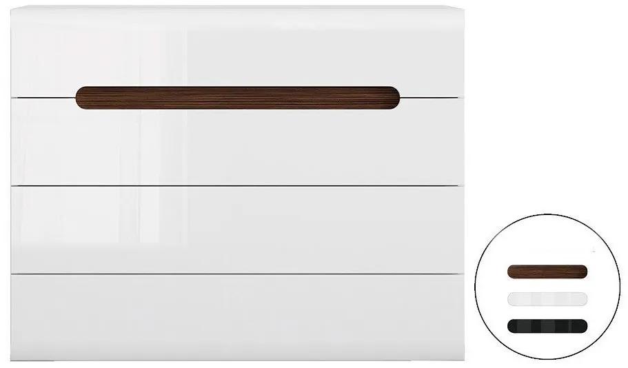 Σιφονιέρα Boston M103, Γυαλιστερό λευκό, Άσπρο, Με συρτάρια, Αριθμός συρταριών: 4, 84x105x41cm, 40 kg | Epipla1.gr