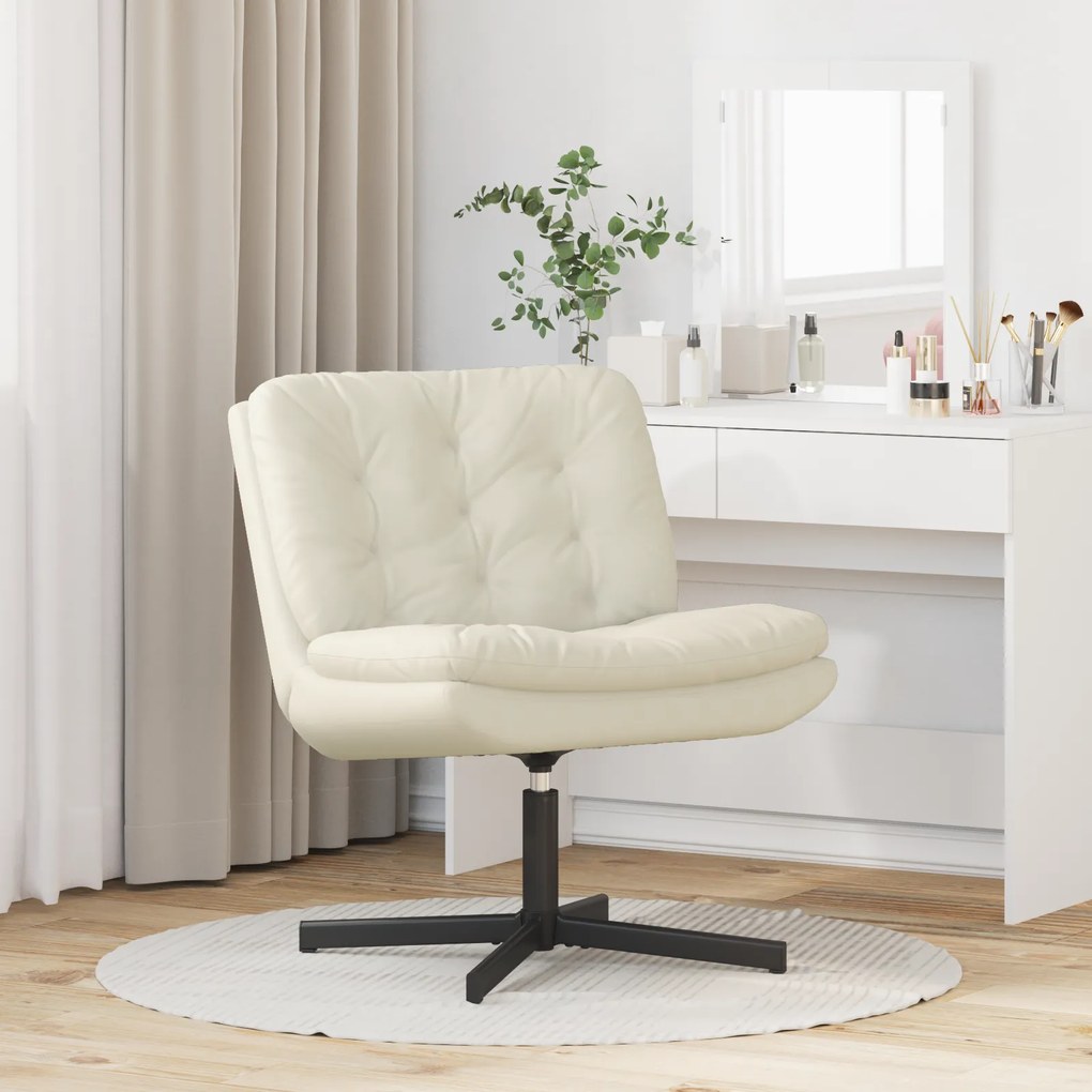 vidaXL Γυριστή Χαλαρωτική Καρέκλα Κρεμ 63 x 75 x 76 εκ Βελούδο