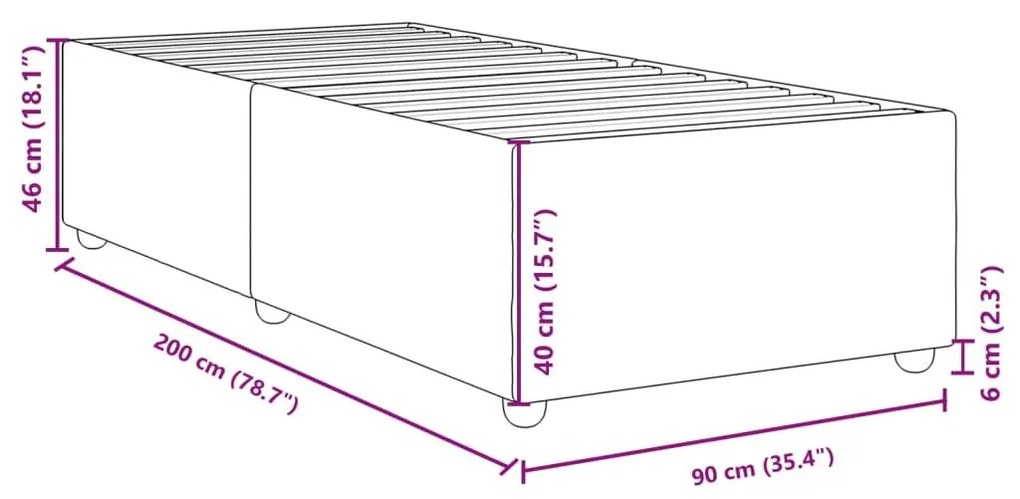 Σκελετός Κρεβατιού Χωρίς Στρώμα Κρέμα 90x200 εκ. Υφασμάτινο - Κρεμ