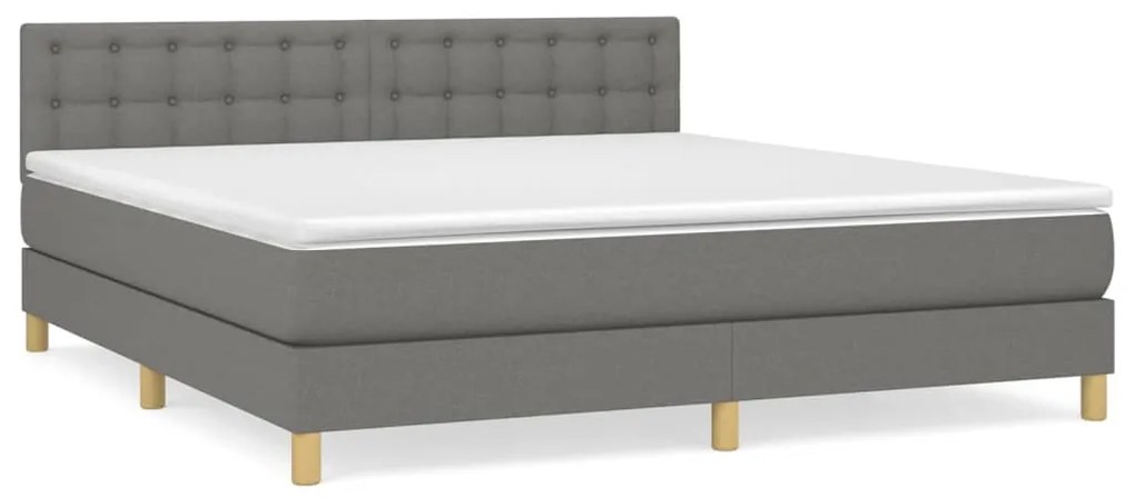 ΚΡΕΒΑΤΙ BOXSPRING ΜΕ ΣΤΡΩΜΑ ΣΚΟΥΡΟ ΓΚΡΙ 160X200 ΕΚ ΥΦΑΣΜΑΤΙΝΟ 3140946