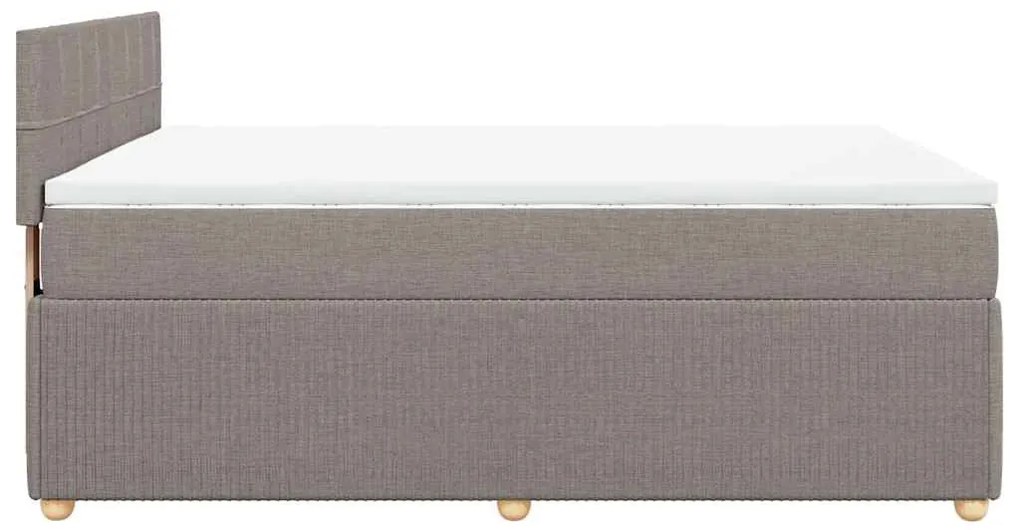 vidaXL Κρεβάτι Boxspring με Στρώμα Taupe 140x200 εκ. Υφασμάτινο