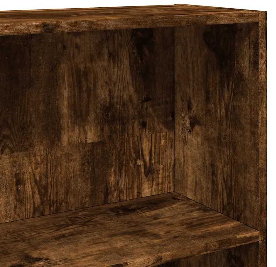 Ντουλάπι βιβλίων καπνιστή δρυς 80x30x189 cm Κατασκευασμένο ξύλο - Καφέ