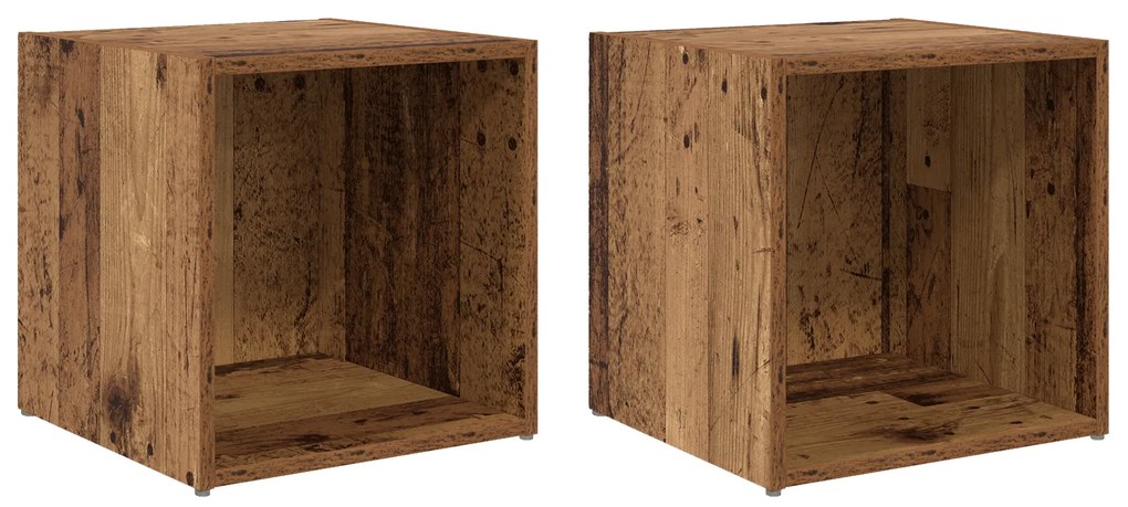 vidaXL Ντουλάπι TV 2 pcs Καφέ 37 x 35 x 37 εκ Επεξεργασμένο ξύλο