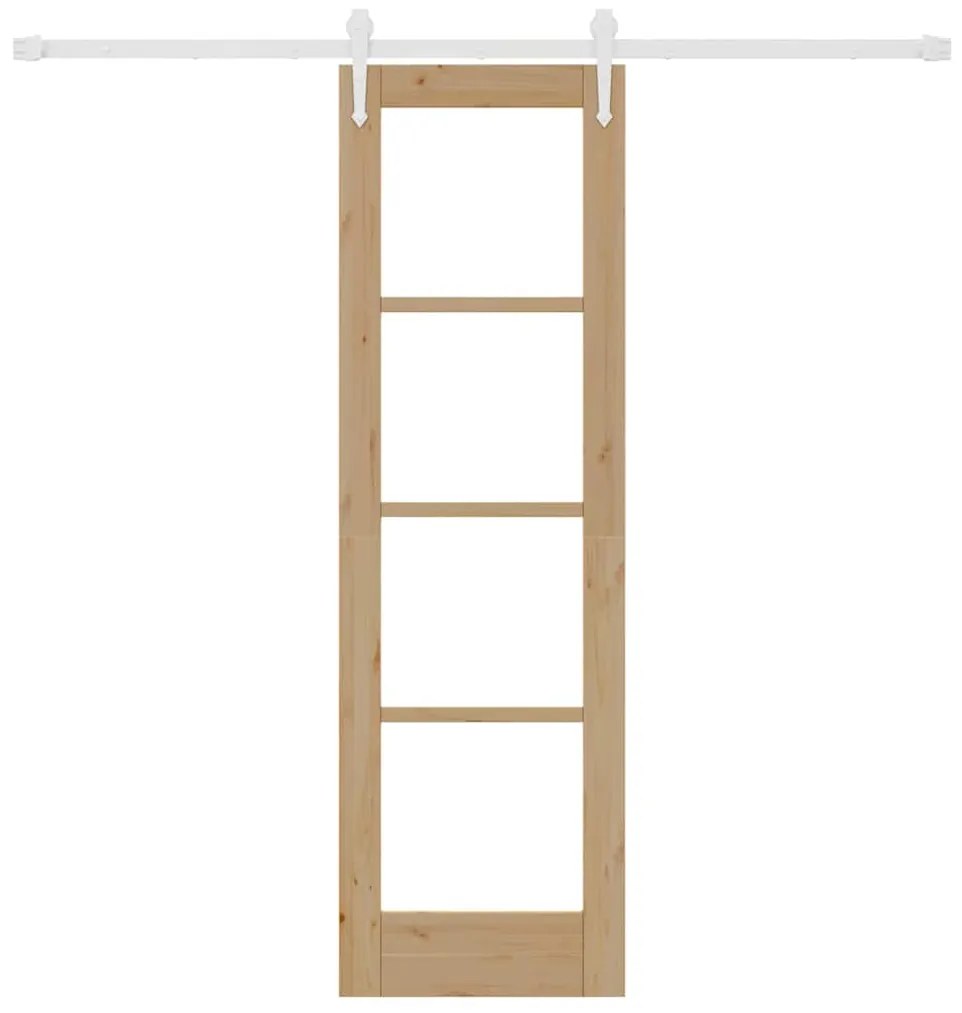 vidaXL Ολισθητή Πόρτα Καφέ 61 x 198.5 εκ. Ξύλο και μέταλλο