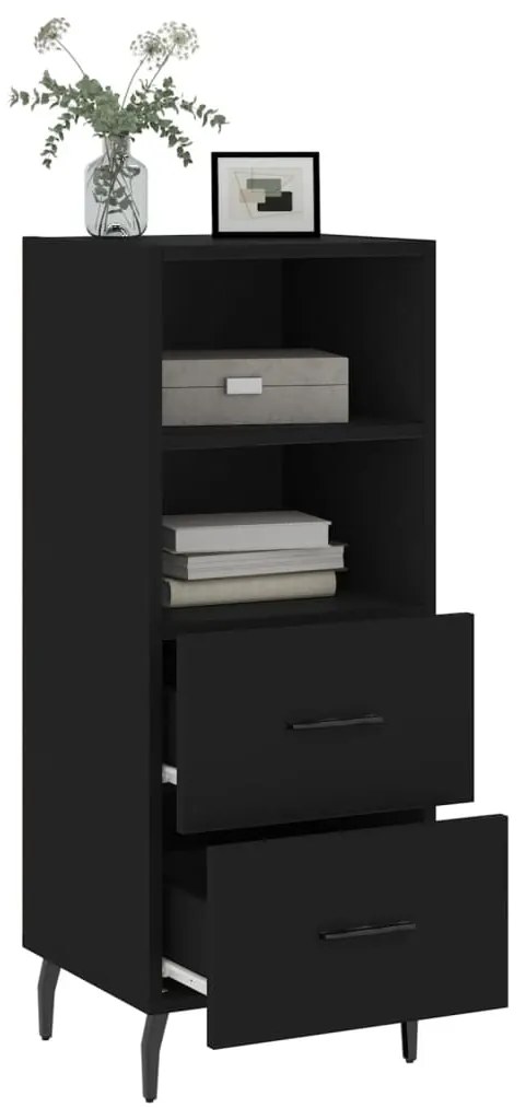 vidaXL Ντουλάπι Μαύρο 34,5 x 34 x 90 εκ. από Επεξεργασμένο Ξύλο