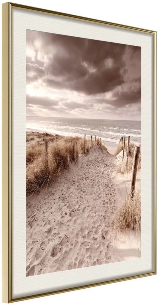 Αφίσα - Sandy Path  - 30x45 - Χρυσό - Με πασπαρτού