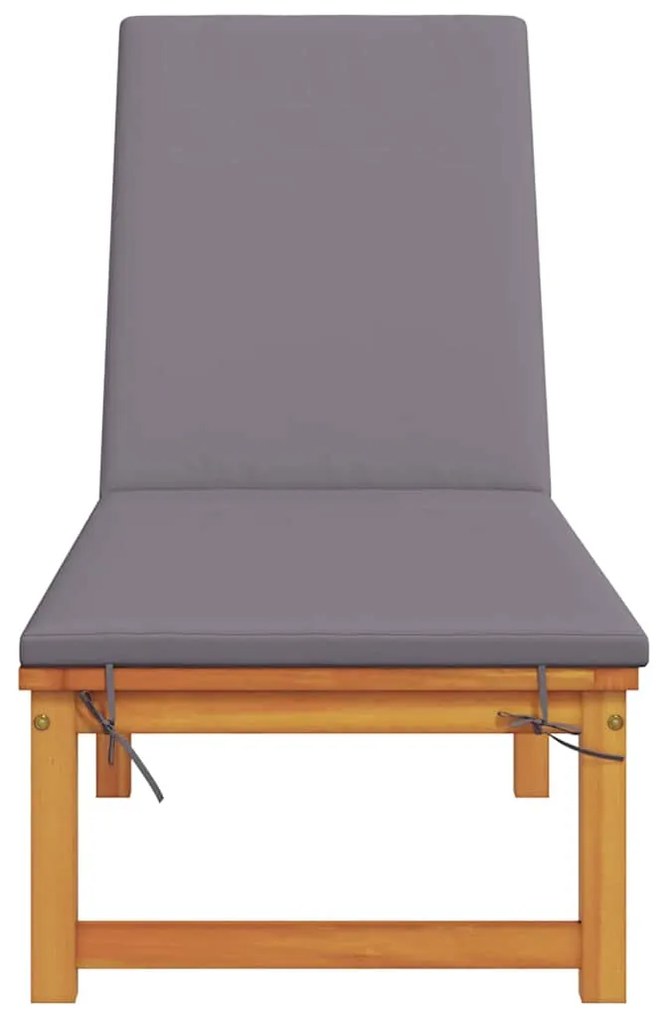 vidaXL Ξαπλώστρα με μαξιλάρι Καφέ 53 x 202 x 89εκ Μασίφ ξύλο ακακίας
