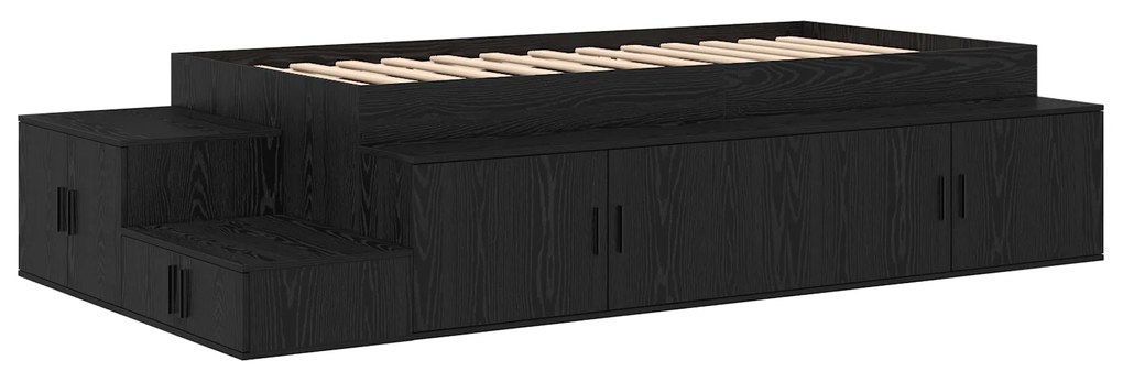 vidaXL Κρεβάτι με Αποθήκη Μαύρης Δρυός 80x200 εκ.