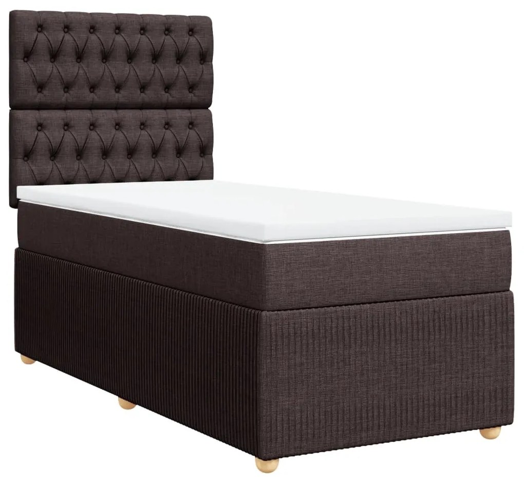 ΚΡΕΒΑΤΙ BOXSPRING ΜΕ ΣΤΡΩΜΑ ΣΚΟΥΡΟ ΚΑΦΕ 100X200 ΕΚ. ΥΦΑΣΜΑΤΙΝΟ 3291977