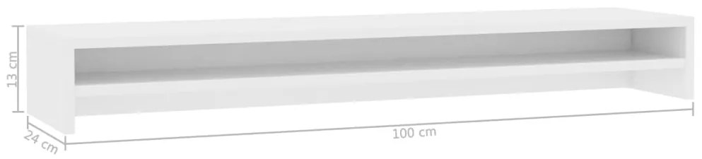 vidaXL Βάση Οθονών Λευκή 100 x 24 x 13 εκ. από Επεξ. Ξύλο