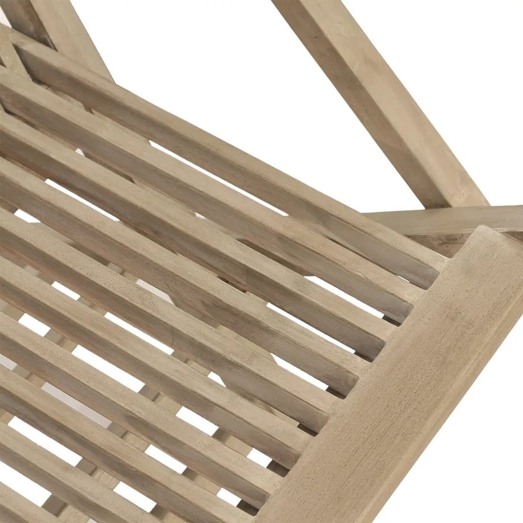 vidaXL Καρέκλες Κήπου Πτυσσόμενες 4 τεμ. Γκρι 56x61x89 εκ. Μασίφ Teak