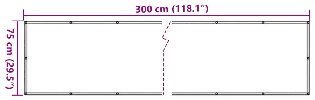 vidaXL Διαχωριστικό Βεράντας Μπεζ 75 x 300 εκ. Ύφασμα Oxford