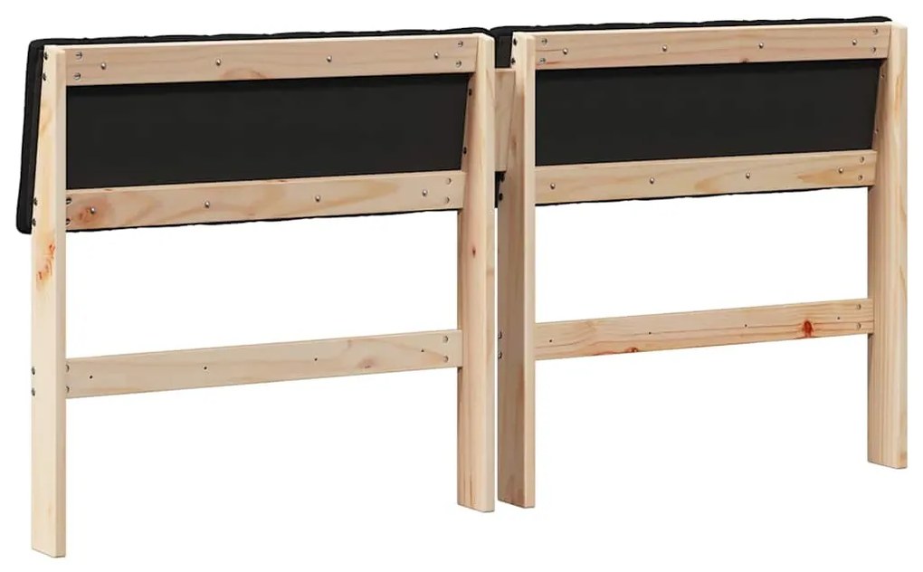 vidaXL Ταπετσαρισμένο κεφαλάρι Μαύρο 160 cm Στερεά ξυλεία πεύκου