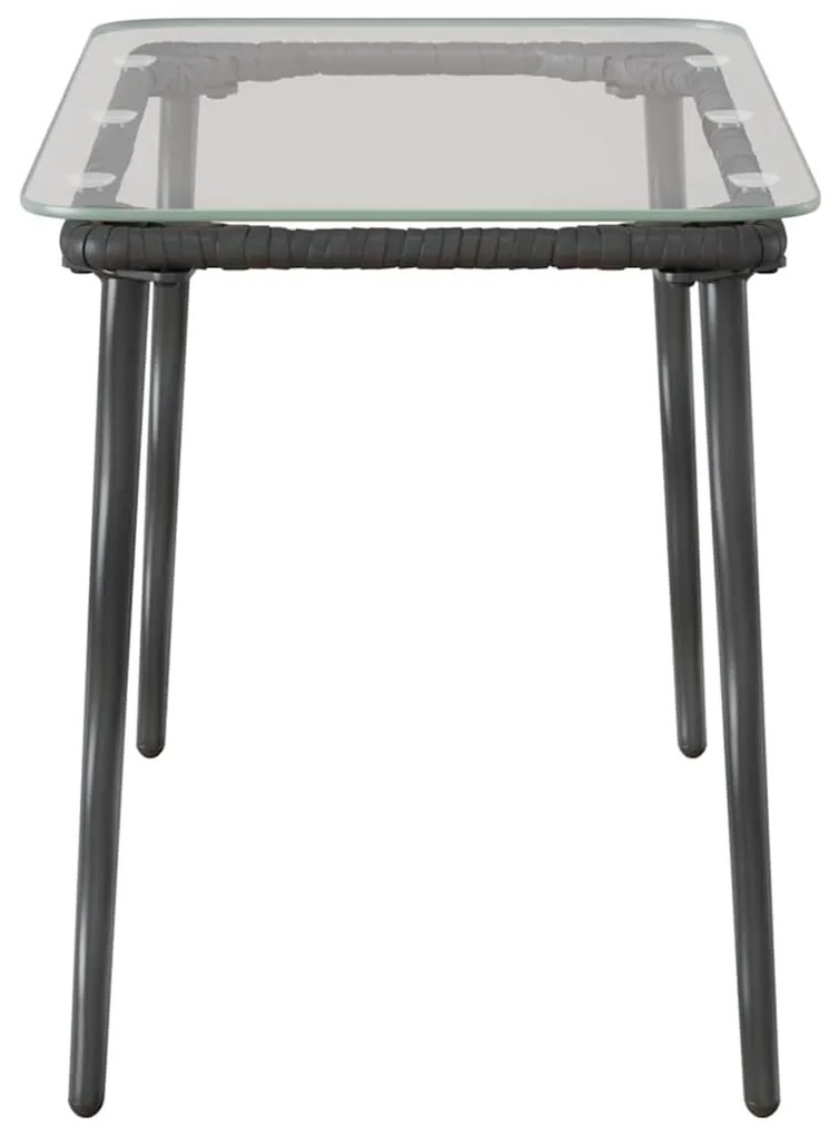 vidaXL Τραπέζι Κήπου Μαύρο 80 x 40 x 45.5 cm Πολυ ράταν