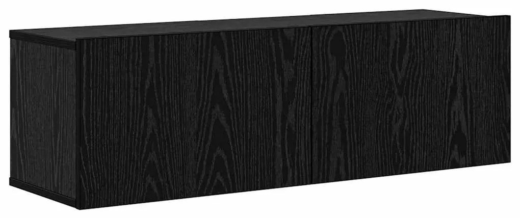 vidaXL Τηλεοπτική Κάβα Τοίχου 4 pcs Μαύρη δρυς 200 x 30 x 30 cm