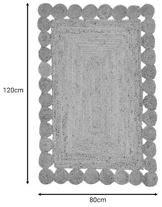 Χαλί Doze Inart μπεζ 100% γιούτα 120x80x1εκ