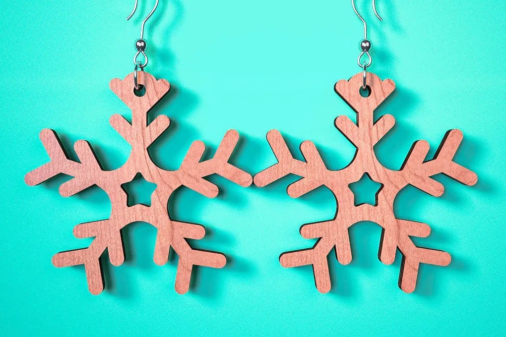 Σετ των 3 Intra απο ξύλο plywood 3mm-4mm πάχος Χριστουγεννιάτικα Σκουλαρίκια | Λέιζερ Δίασταση 3x3 cm INTRAFABR-75101604