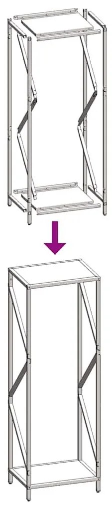 Ράφι για καυσόξυλα Λευκό 34x25x100 cm Ατσάλι ψυχρής έλασης - Λευκό