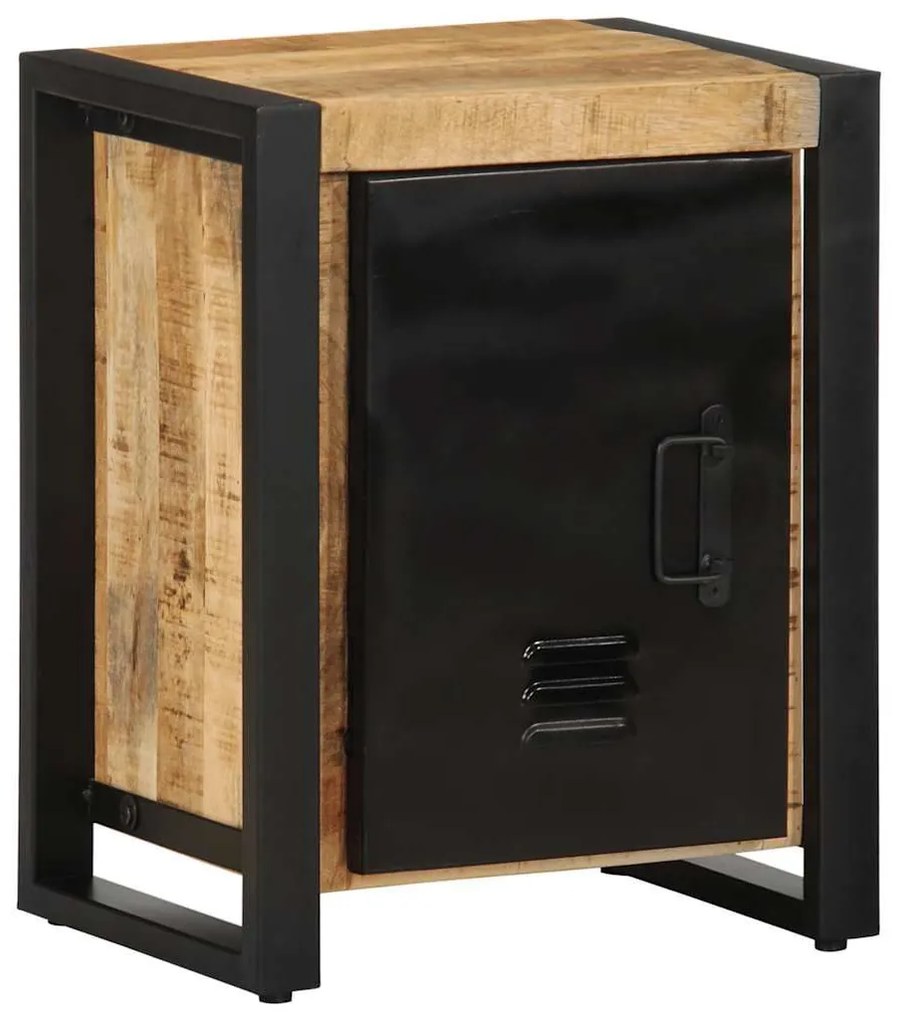 Κομοδίνο 40x30x51 cm Στερεό ακατέργαστο ξύλο Μάνγκο - Καφέ
