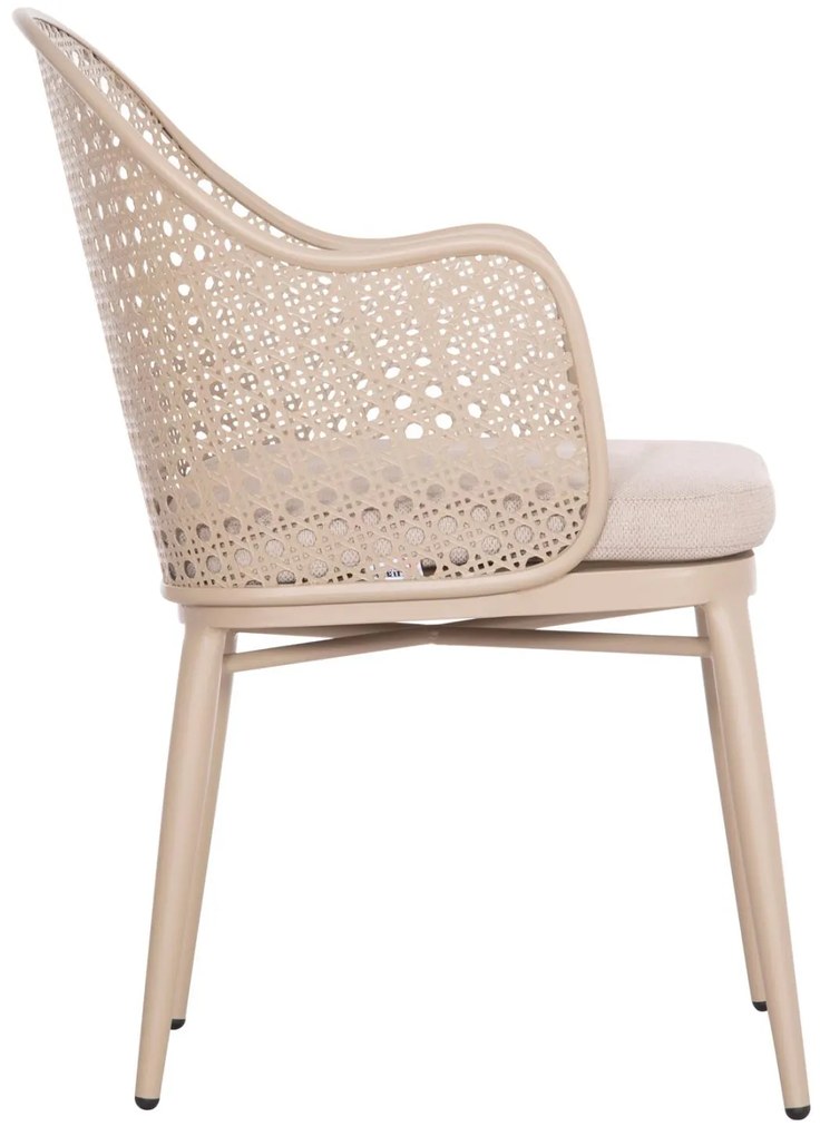 Καρέκλα - Πολυθρόνα OREGO C6268.03 Καπουτσίνο Αλουμινίου με Μπέζ Μαξιλάρι 58x55x83Υεκ. 58x55x83 εκ.