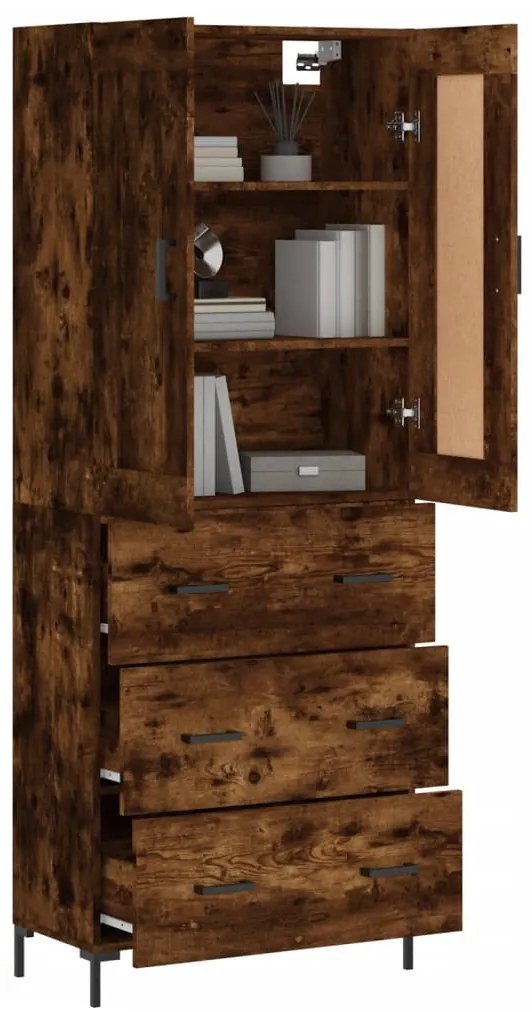 vidaXL Ντουλάπι Καπνιστή Δρυς 69,5x34x180 εκ. από Επεξεργασμένο Ξύλο