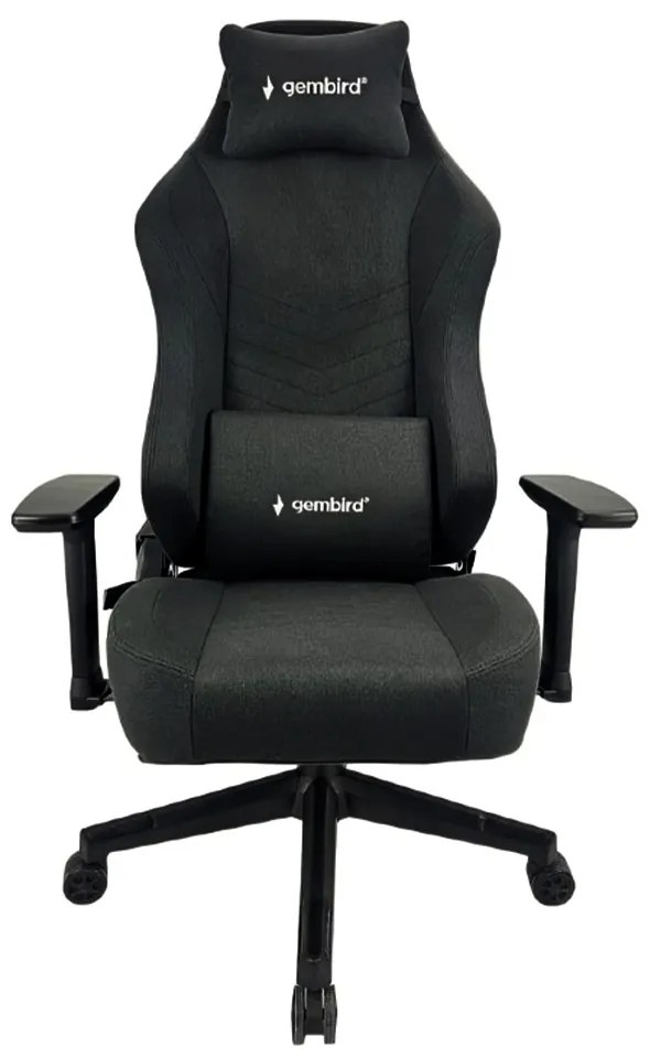 GEMBIRD GAMING CHAIR WITH BACK AND NECK PILLOWS BLACK
