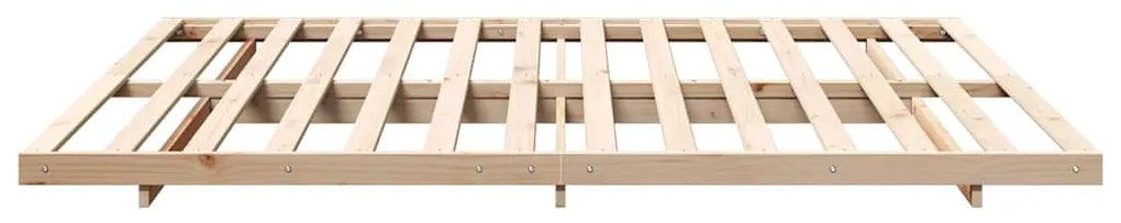 vidaXL Κρεβάτι δαπέδου Καφέ 200 x 220 cm Μασίφ ξύλο πεύκου