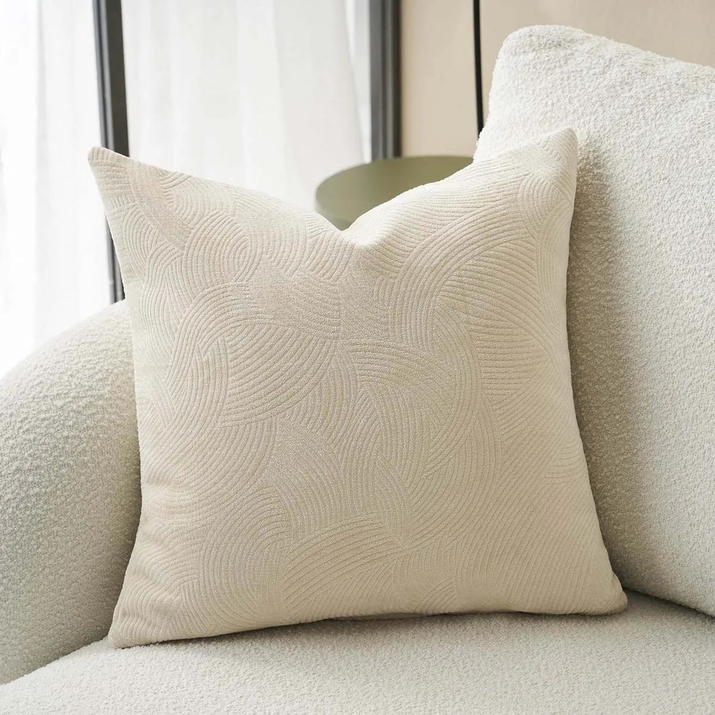 Διακοσμητική Μαξιλαροθήκη Βελουτέ (50x50) Gofis Home Nimbus Ecru 447/25