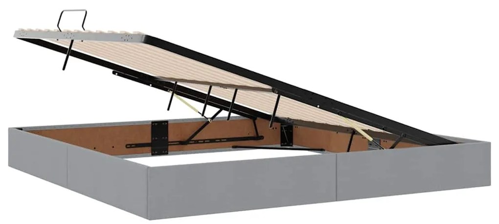 vidaXL Κρεβάτι με αποθηκευτικό χώρο και LED Ανοιχτό γκρι 200 x 200 cm